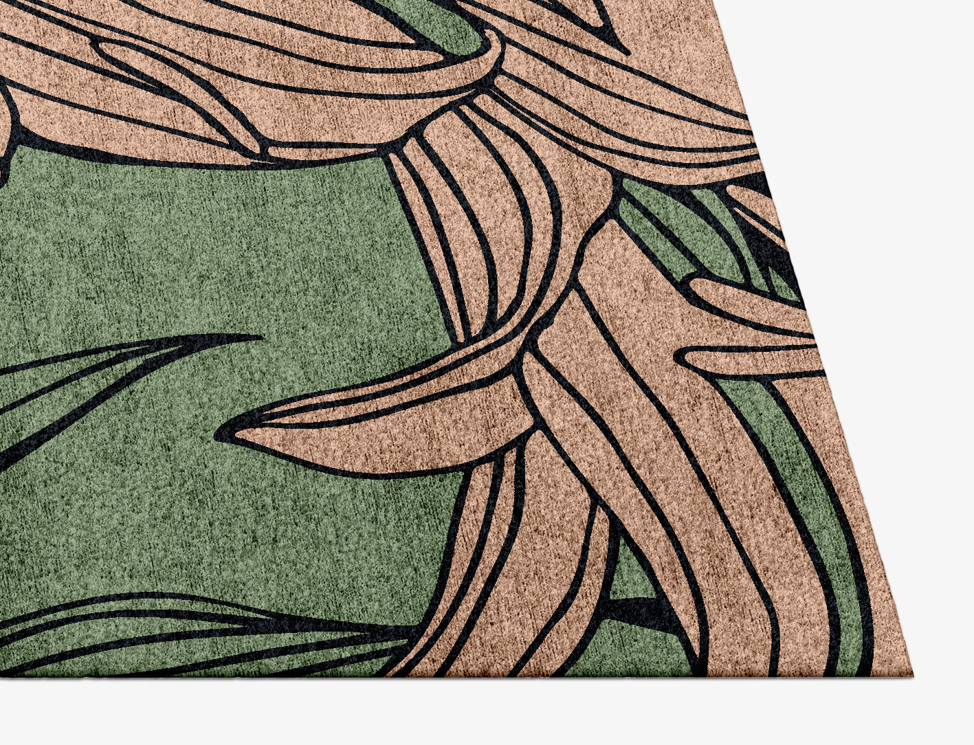 Hippeastrum Field of Flowers Rectangle Hand Knotted Bamboo Silk Custom Rug by Rug Artisan