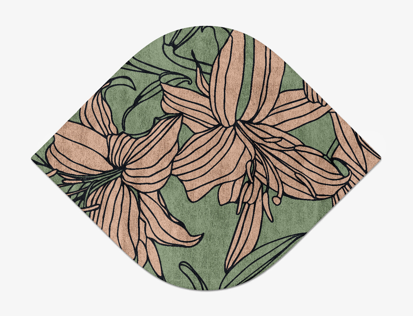 Hippeastrum Field of Flowers Ogee Hand Tufted Bamboo Silk Custom Rug by Rug Artisan