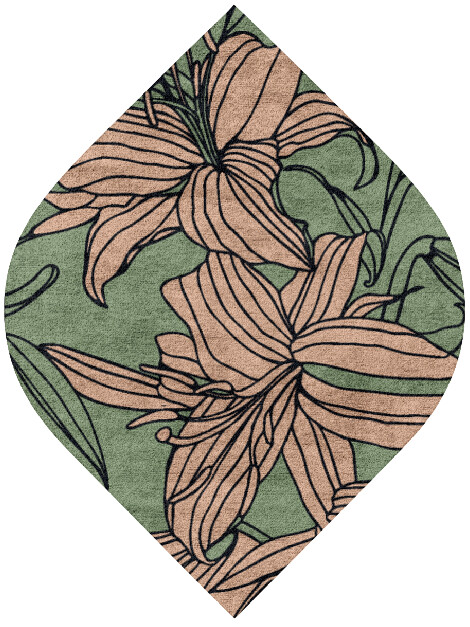 Hippeastrum Field of Flowers Ogee Hand Tufted Bamboo Silk Custom Rug by Rug Artisan