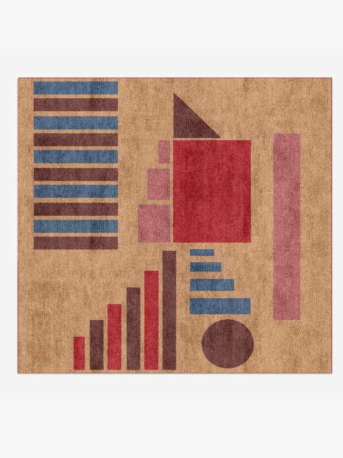 Histogram Kids Square Hand Knotted Bamboo Silk Custom Rug by Rug Artisan