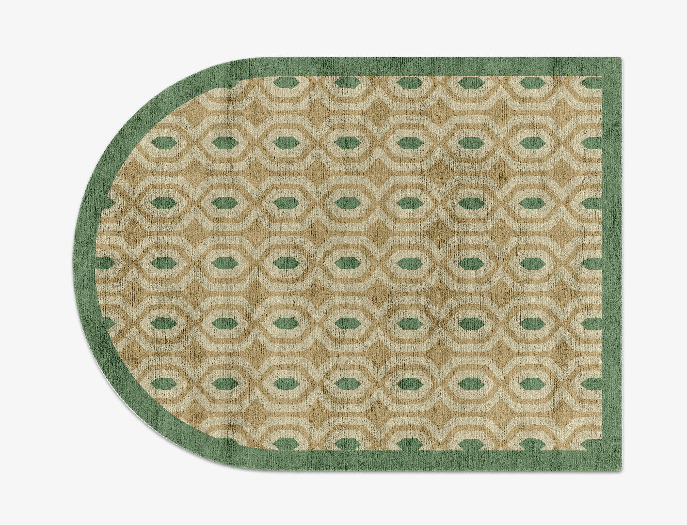 Hive Geometric Arch Hand Knotted Bamboo Silk Custom Rug by Rug Artisan