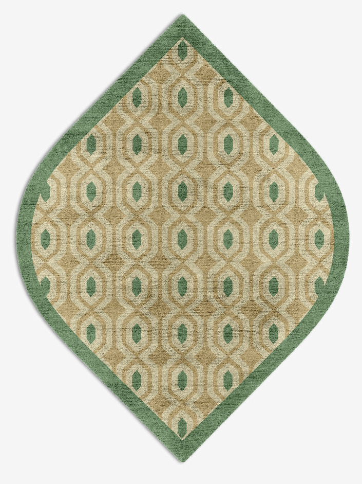 Hive Geometric Ogee Hand Knotted Bamboo Silk Custom Rug by Rug Artisan