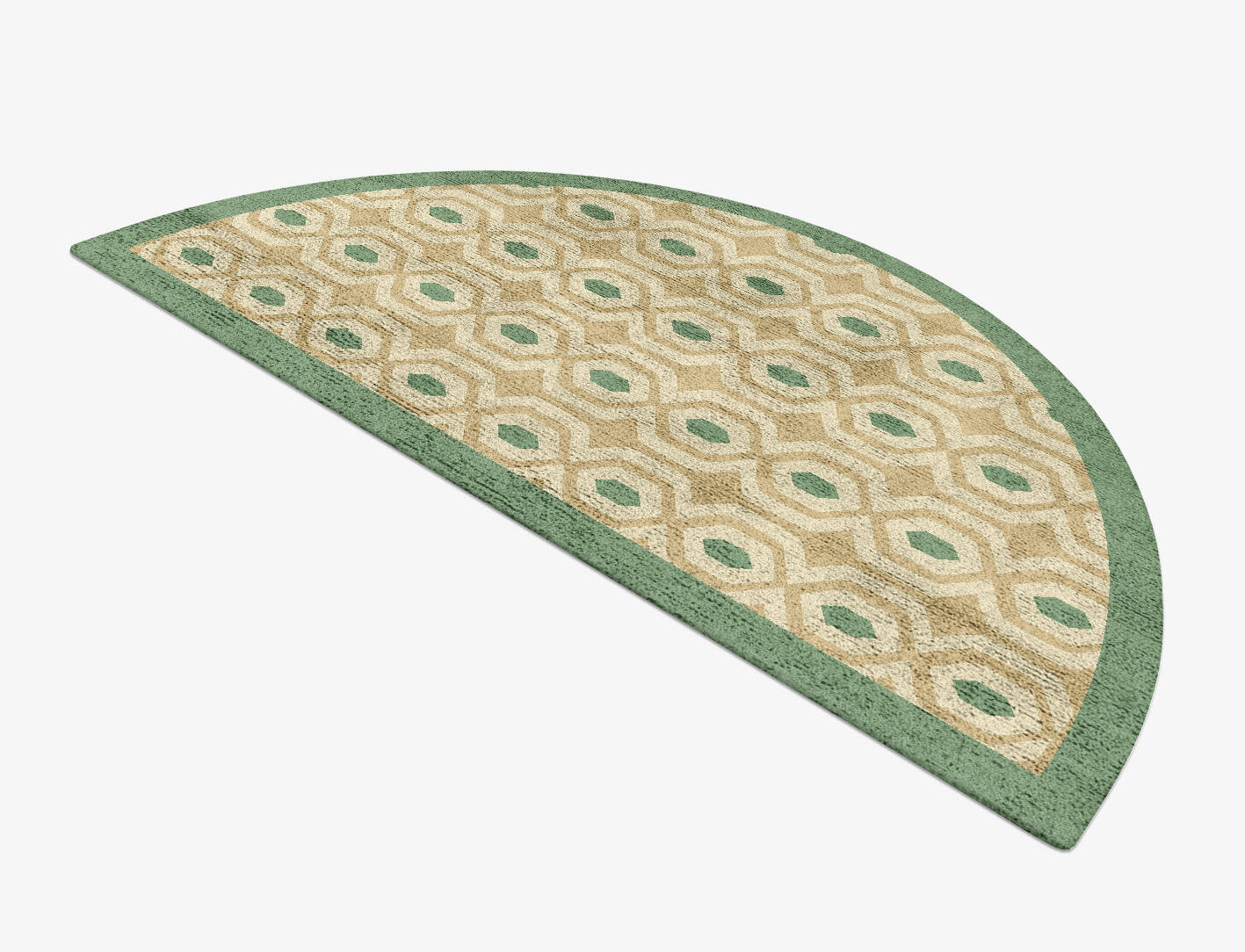 Hive Geometric Halfmoon Hand Tufted Bamboo Silk Custom Rug by Rug Artisan
