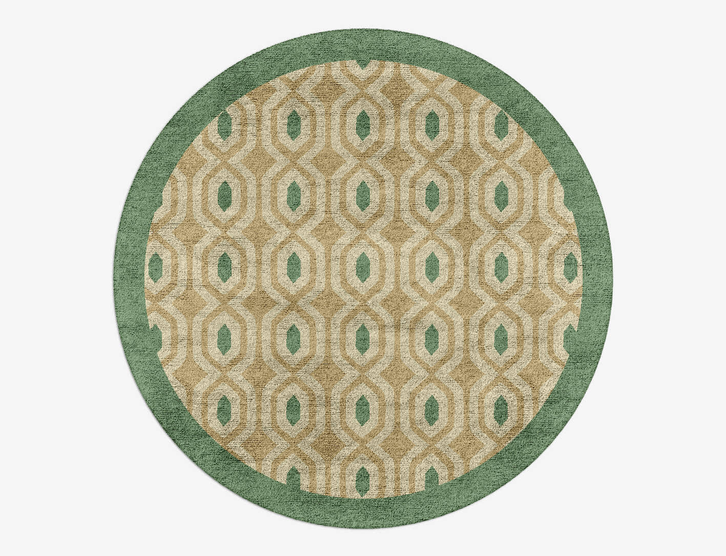 Hive Geometric Round Hand Tufted Bamboo Silk Custom Rug by Rug Artisan