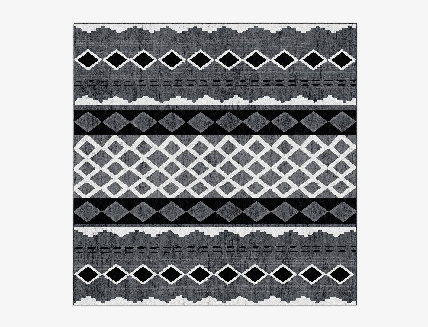 Holt Slate Monochrome Square Hand Knotted Bamboo Silk Custom Rug by Rug Artisan