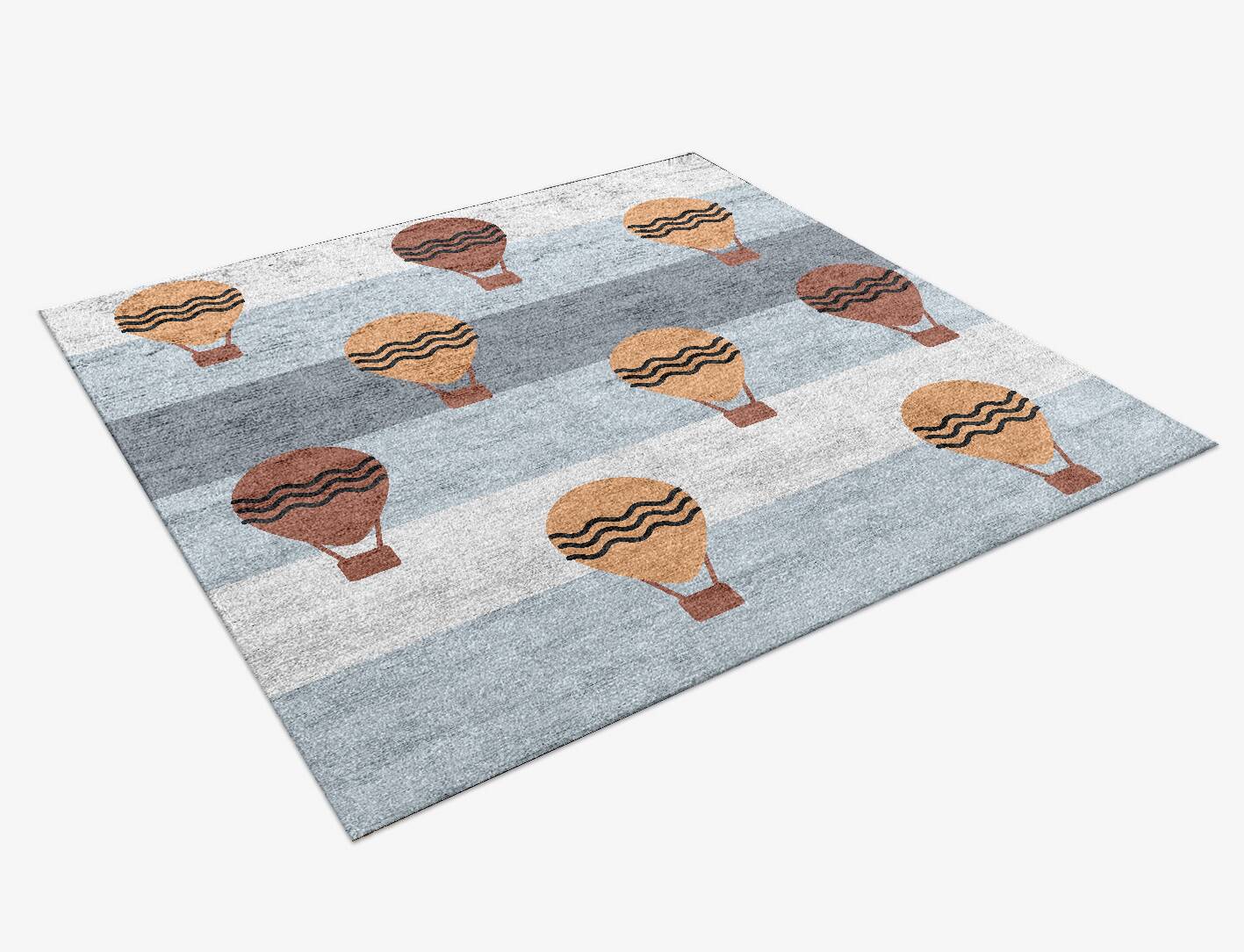 Hopper Kids Square Hand Knotted Bamboo Silk Custom Rug by Rug Artisan