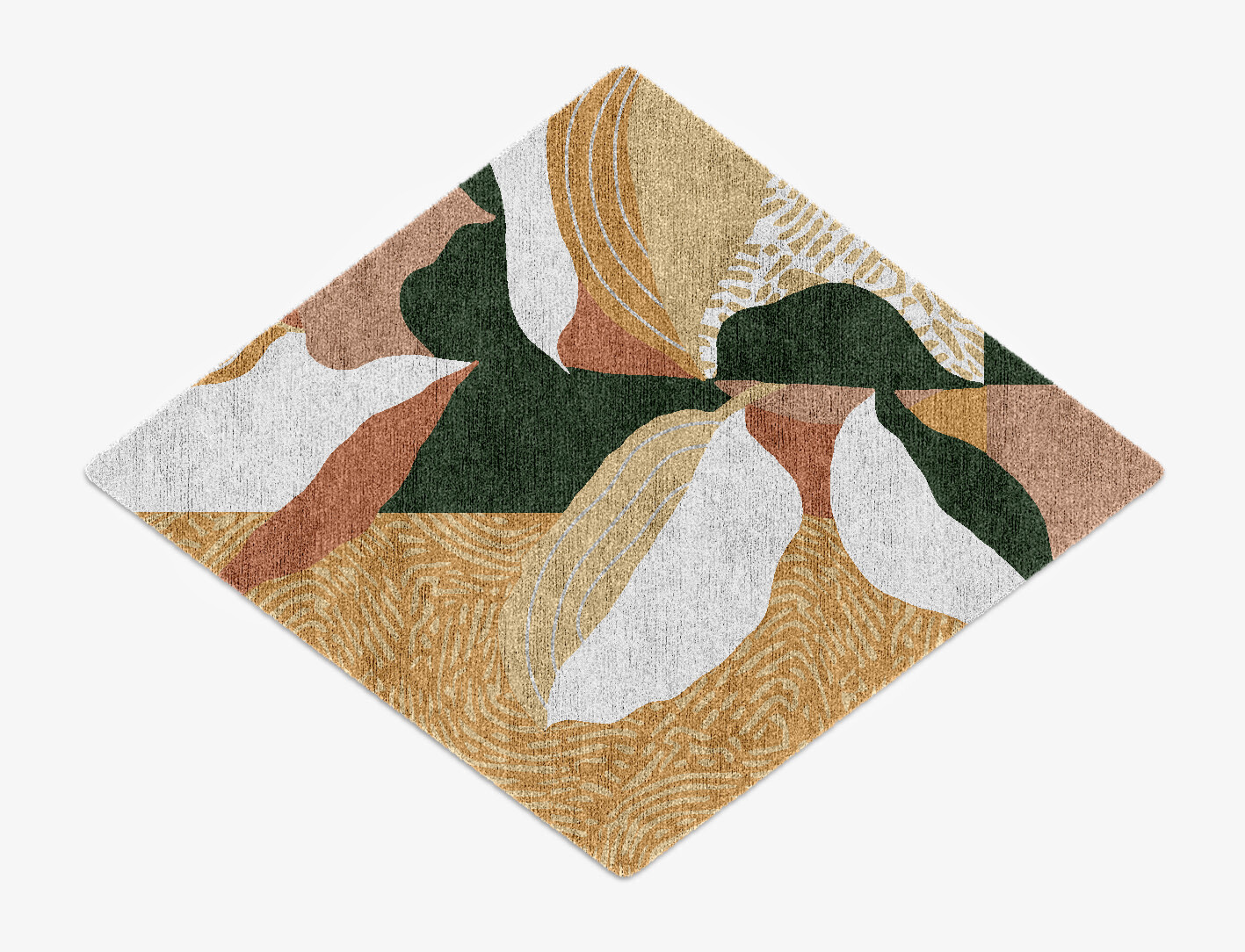 Hosta Field of Flowers Diamond Hand Knotted Bamboo Silk Custom Rug by Rug Artisan
