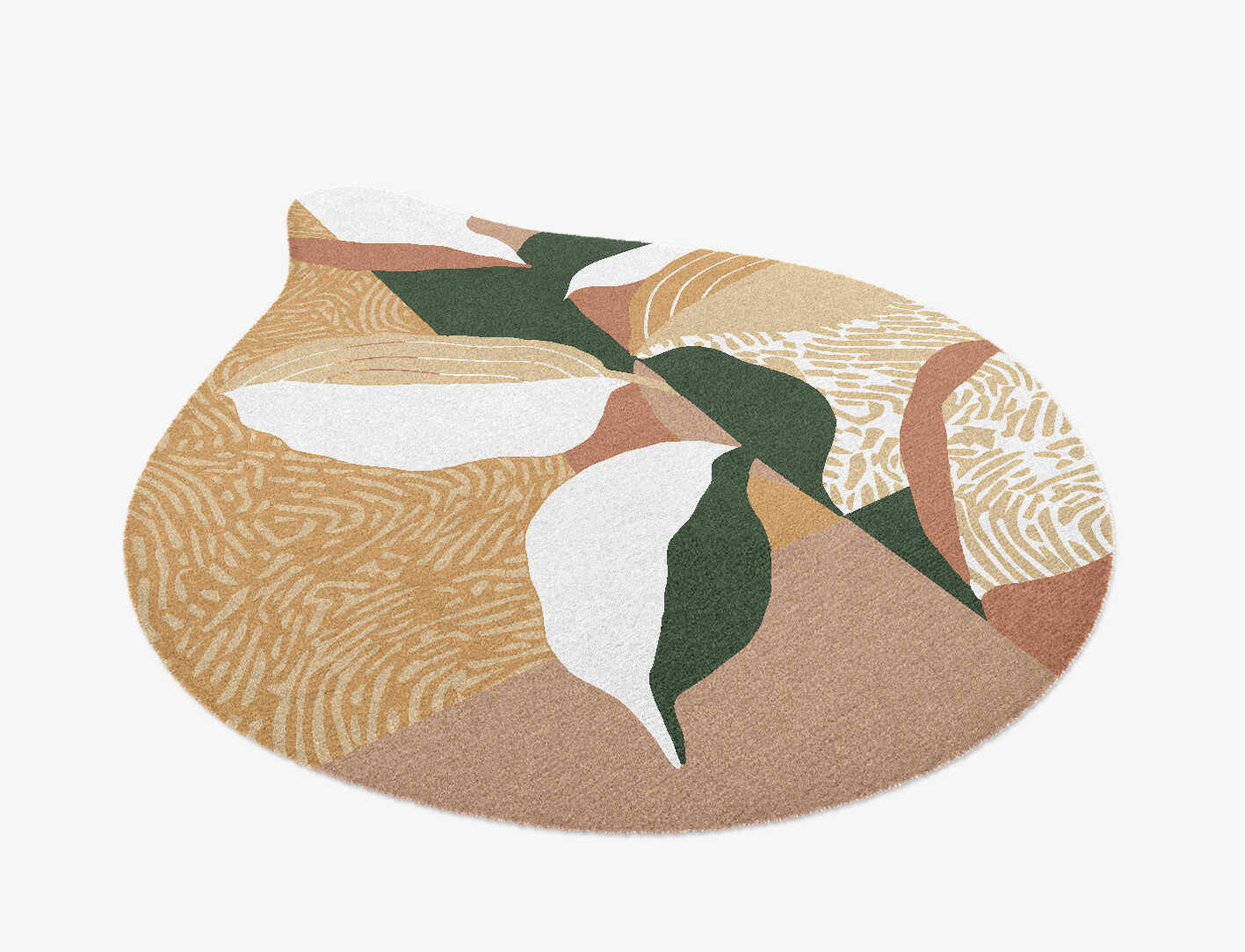 Hosta Field of Flowers Drop Hand Knotted Tibetan Wool Custom Rug by Rug Artisan