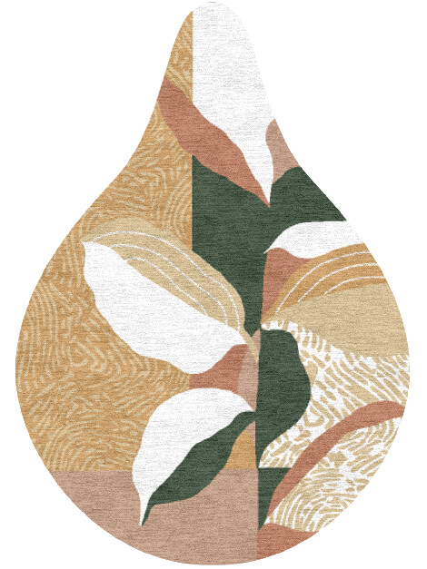 Hosta Field of Flowers Drop Hand Knotted Tibetan Wool Custom Rug by Rug Artisan