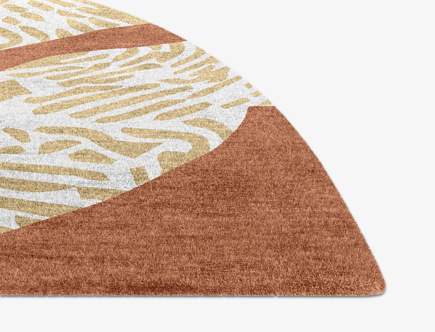 Hosta Field of Flowers Halfmoon Hand Knotted Bamboo Silk Custom Rug by Rug Artisan