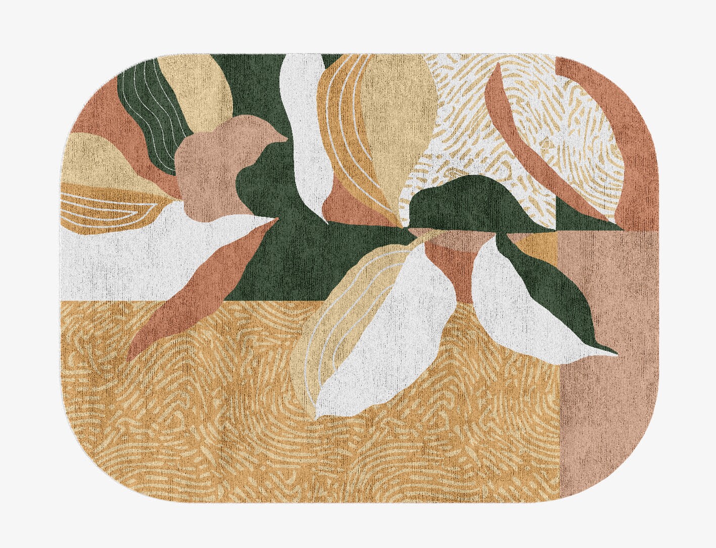 Hosta Field of Flowers Oblong Hand Knotted Bamboo Silk Custom Rug by Rug Artisan