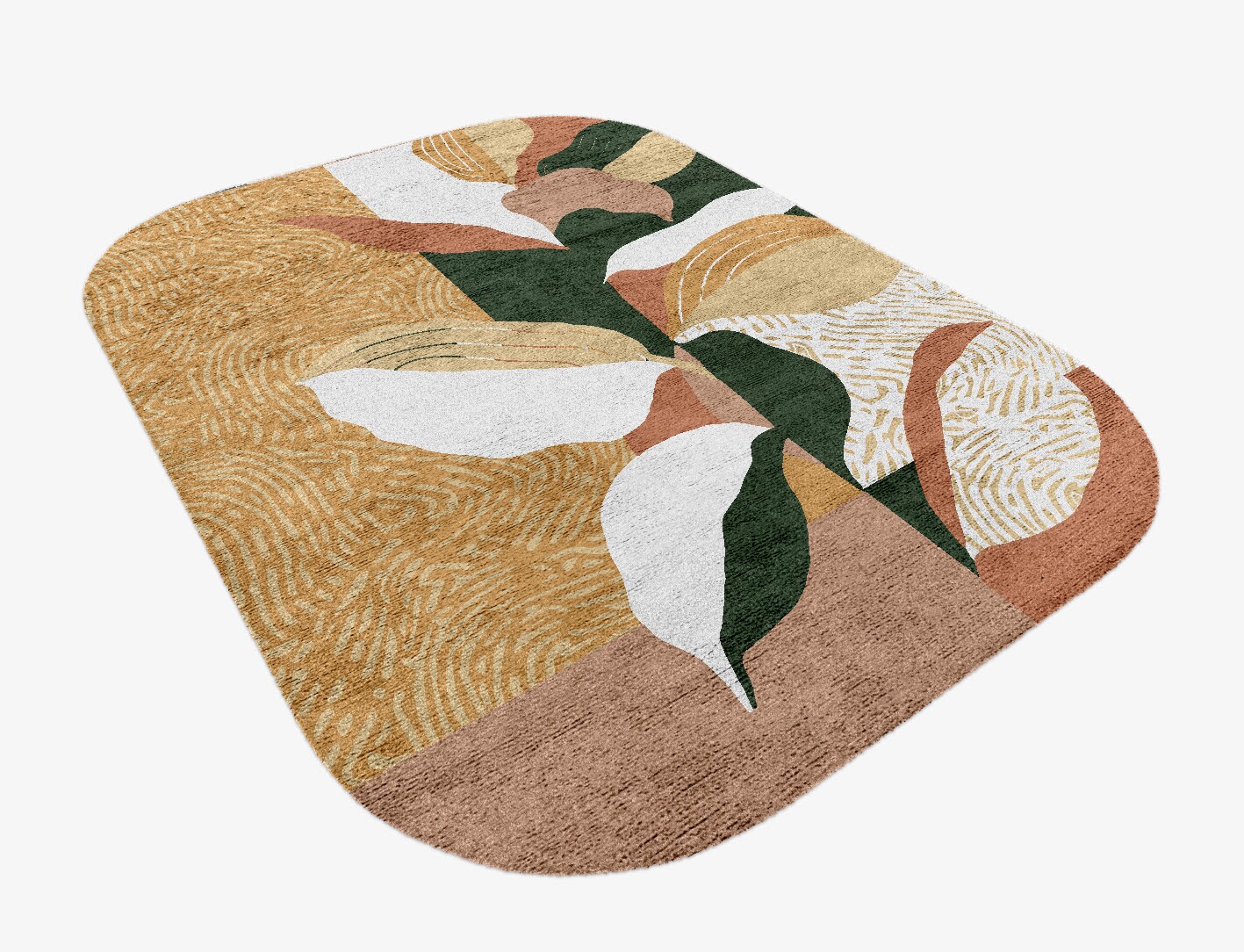 Hosta Field of Flowers Oblong Hand Knotted Bamboo Silk Custom Rug by Rug Artisan