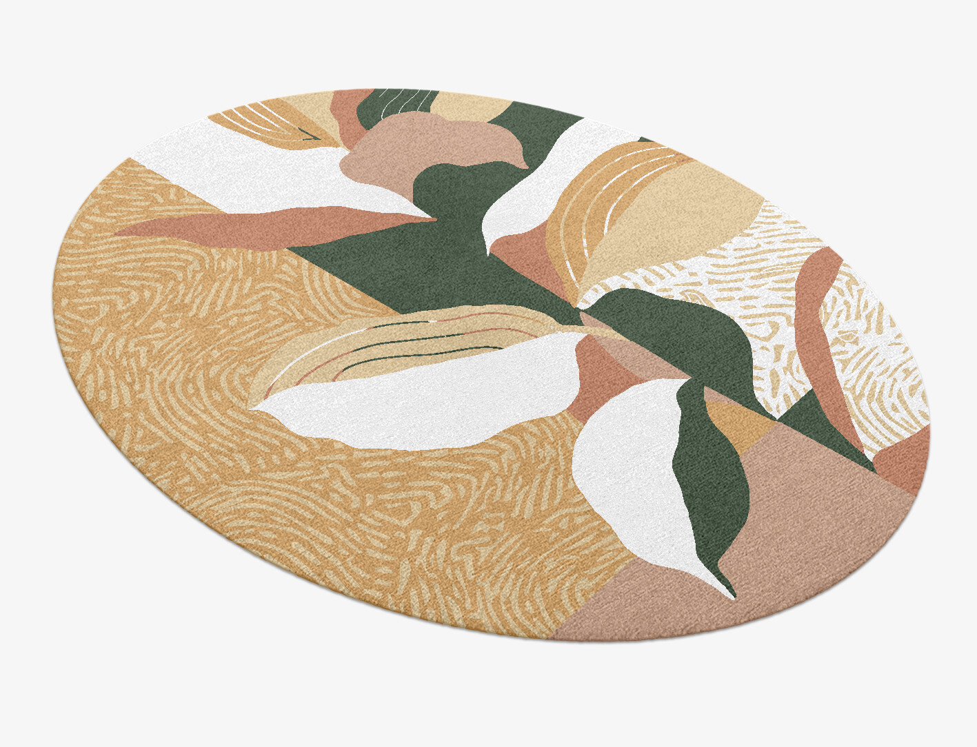Hosta Field of Flowers Oval Hand Knotted Tibetan Wool Custom Rug by Rug Artisan