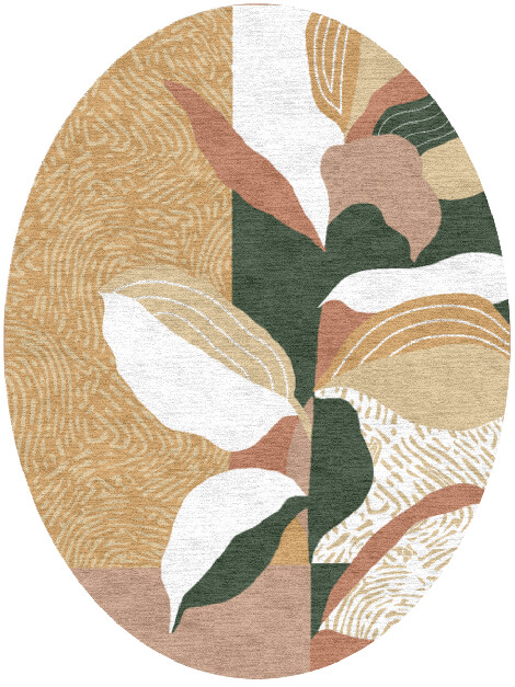 Hosta Field of Flowers Oval Hand Knotted Tibetan Wool Custom Rug by Rug Artisan