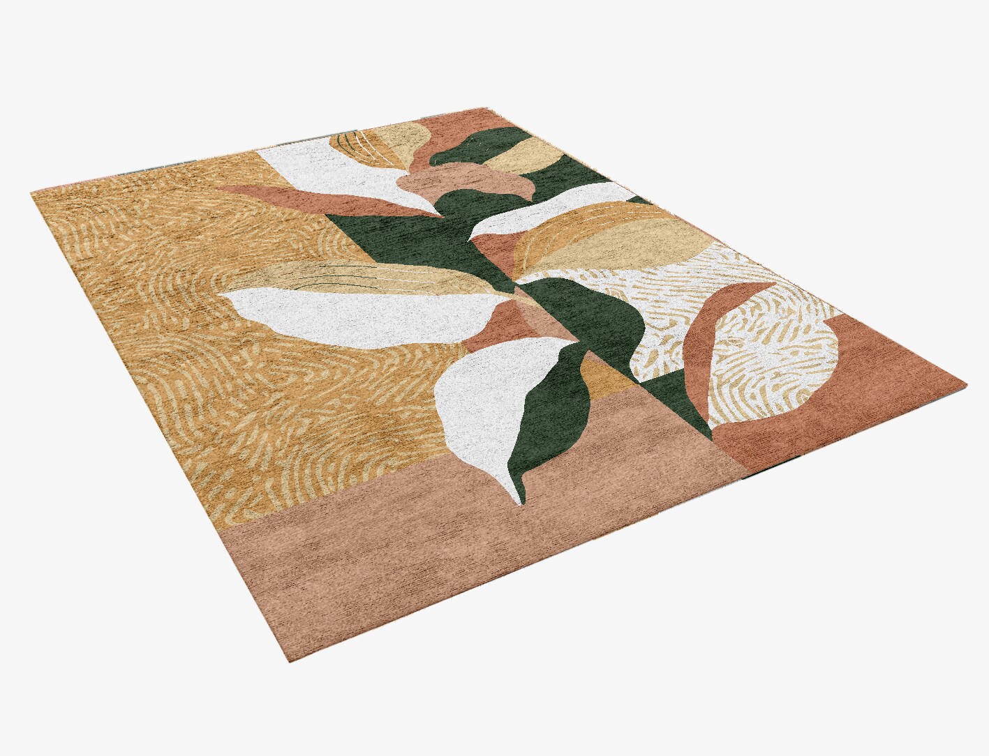 Hosta Field of Flowers Rectangle Hand Knotted Bamboo Silk Custom Rug by Rug Artisan