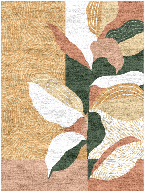 Hosta Field of Flowers Rectangle Hand Knotted Bamboo Silk Custom Rug by Rug Artisan