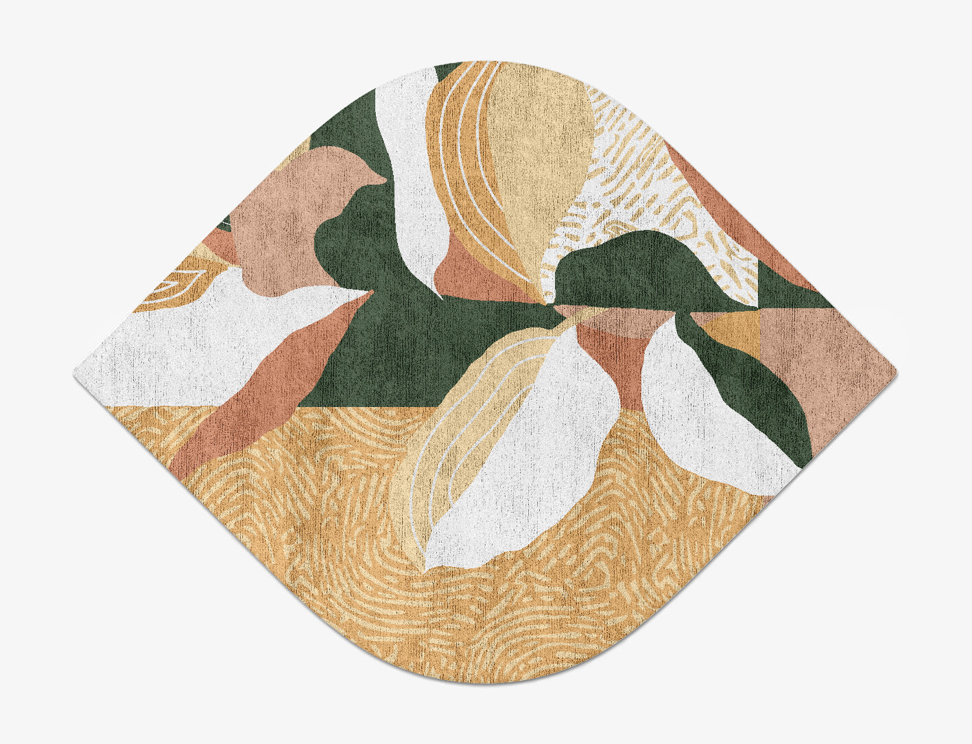 Hosta Field of Flowers Ogee Hand Tufted Bamboo Silk Custom Rug by Rug Artisan