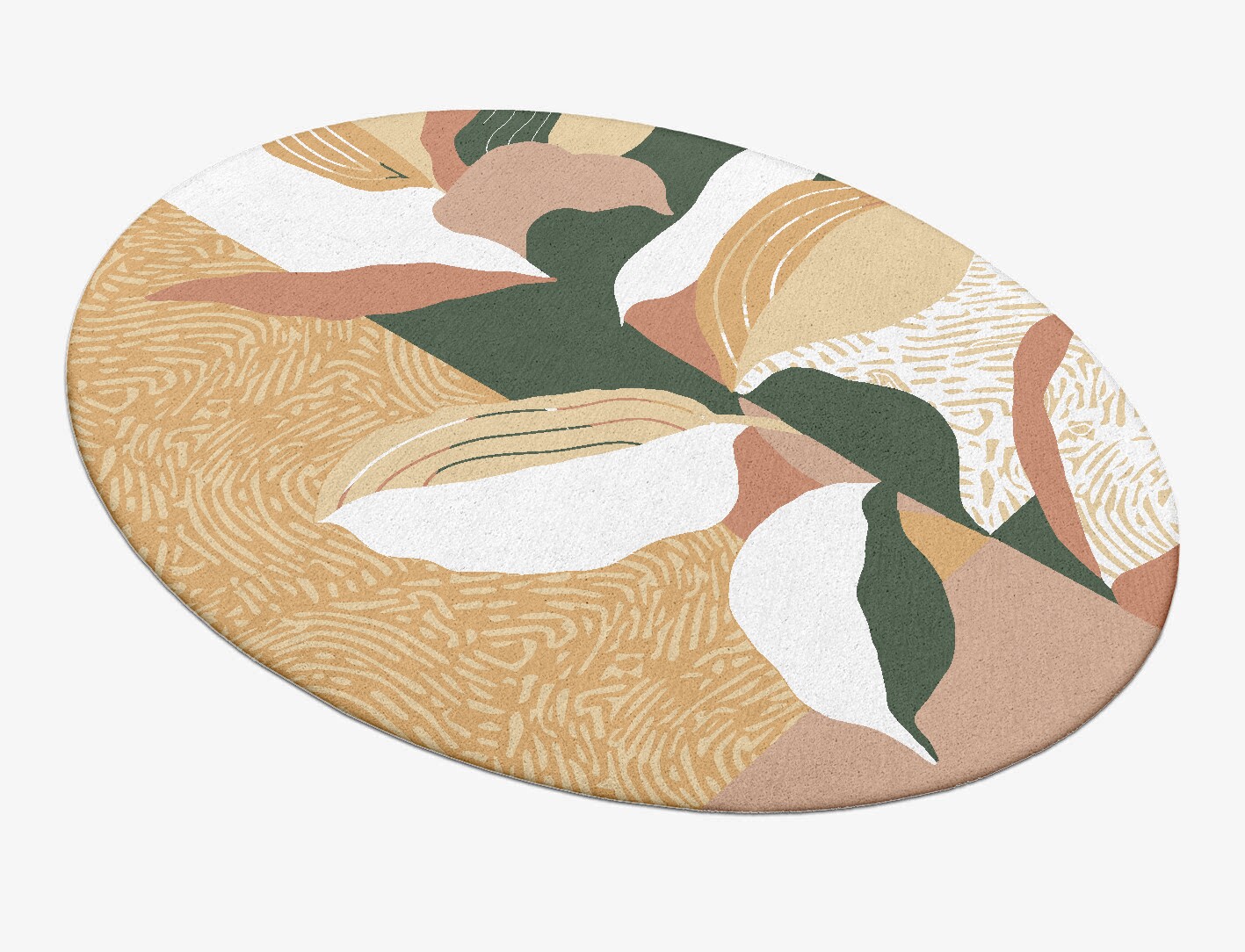 Hosta Field of Flowers Oval Hand Tufted Pure Wool Custom Rug by Rug Artisan