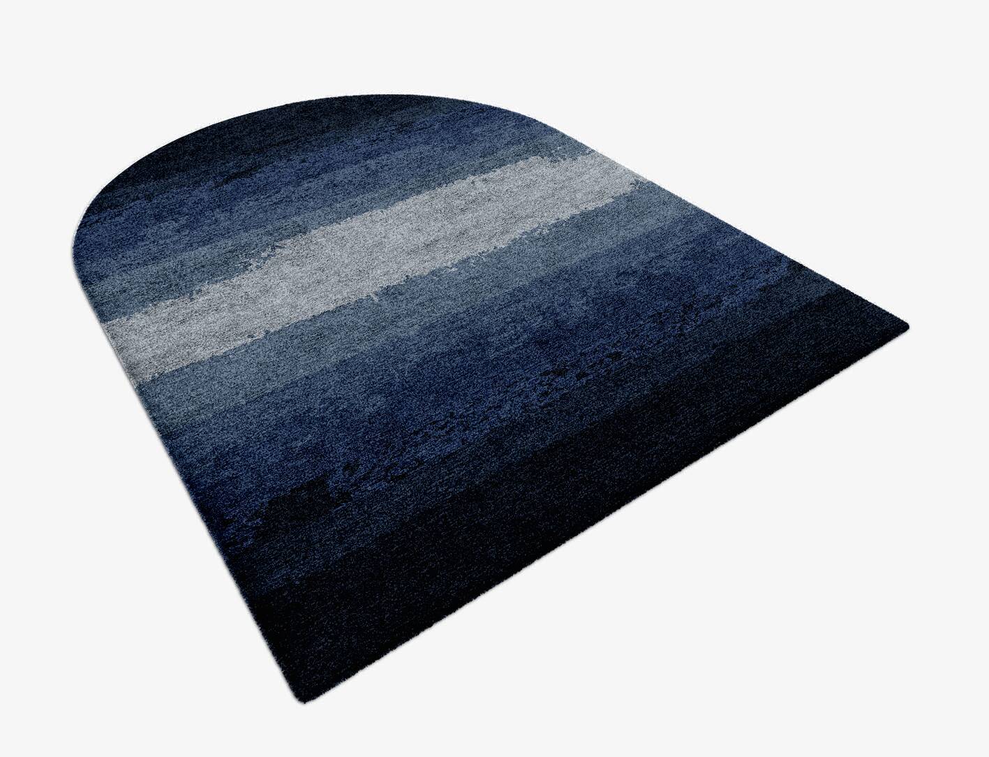 Hunter Gradation Arch Hand Knotted Bamboo Silk Custom Rug by Rug Artisan