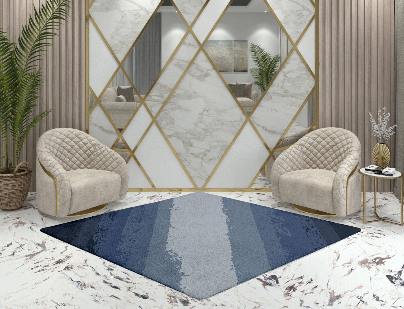 Hunter Gradation Diamond Hand Tufted Pure Wool Custom Rug by Rug Artisan