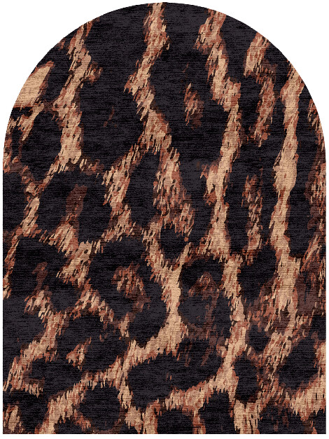 Hunting Leopard Animal Prints Arch Hand Knotted Bamboo Silk Custom Rug by Rug Artisan