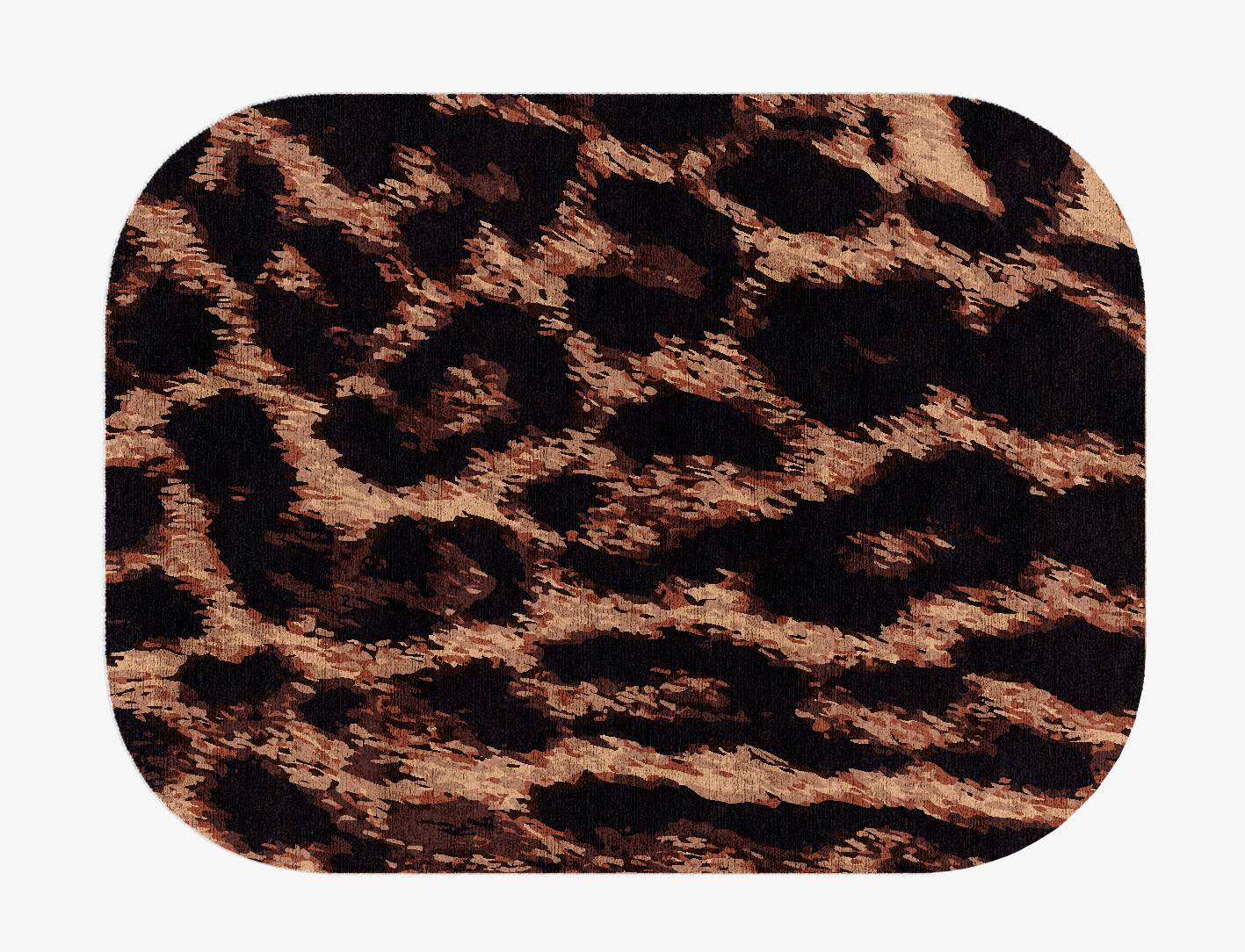 Hunting Leopard Animal Prints Oblong Hand Knotted Bamboo Silk Custom Rug by Rug Artisan