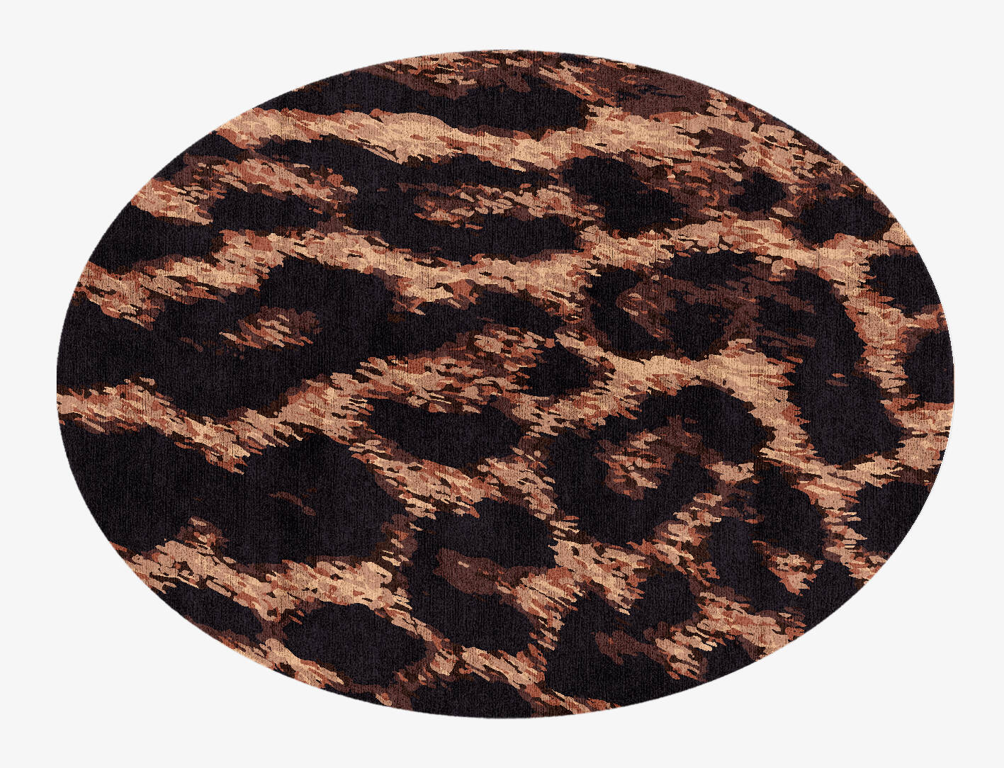 Hunting Leopard Animal Prints Oval Hand Knotted Bamboo Silk Custom Rug by Rug Artisan