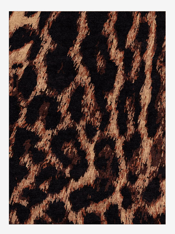 Hunting Leopard Animal Prints Rectangle Hand Knotted Bamboo Silk Custom Rug by Rug Artisan