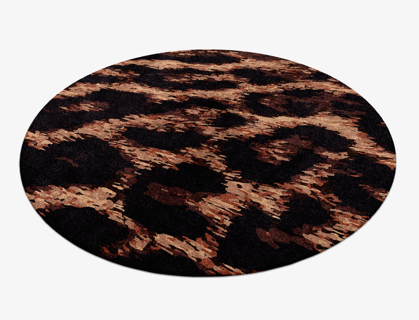 Hunting Leopard Animal Prints Round Hand Knotted Bamboo Silk Custom Rug by Rug Artisan