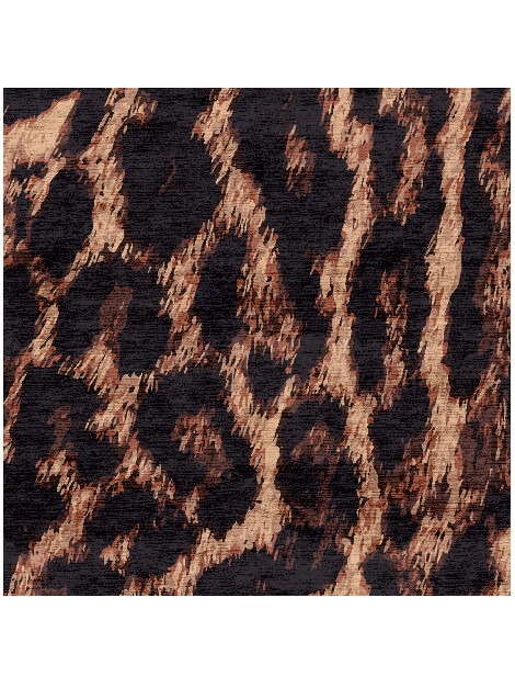 Hunting Leopard Animal Prints Square Hand Knotted Bamboo Silk Custom Rug by Rug Artisan