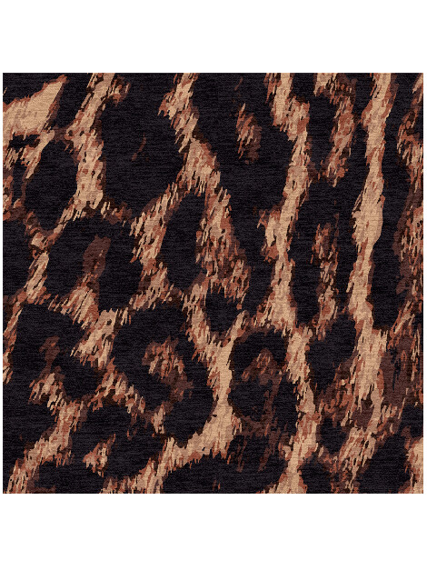 Hunting Leopard Animal Prints Square Hand Knotted Tibetan Wool Custom Rug by Rug Artisan