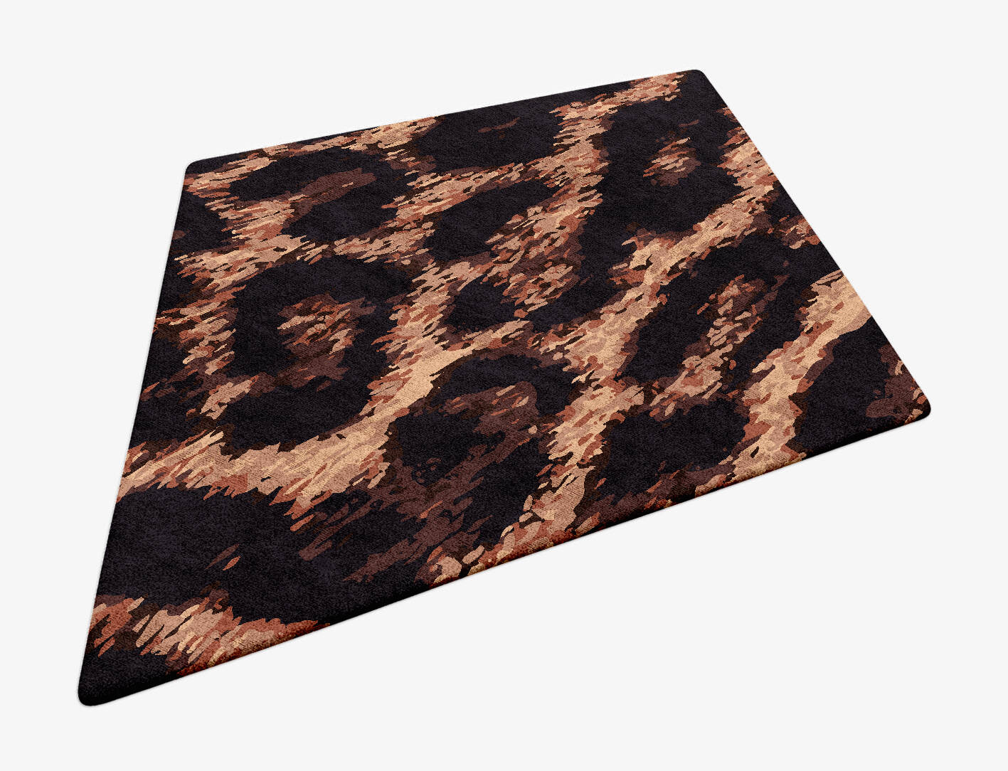 Hunting Leopard Animal Prints Diamond Hand Tufted Bamboo Silk Custom Rug by Rug Artisan