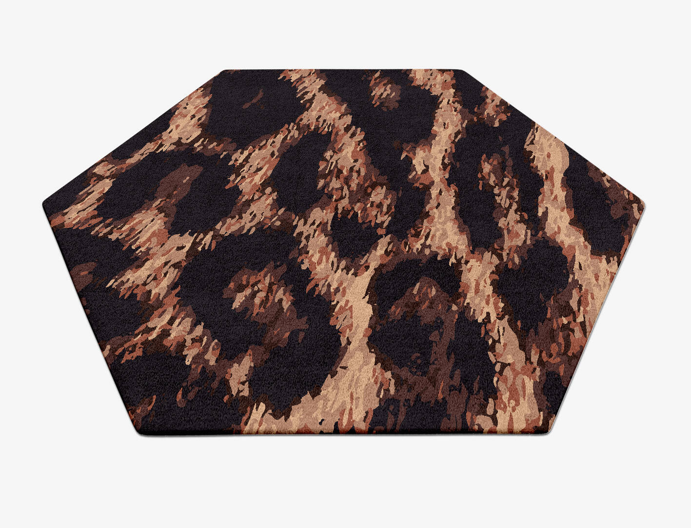 Hunting Leopard Animal Prints Hexagon Hand Tufted Pure Wool Custom Rug by Rug Artisan