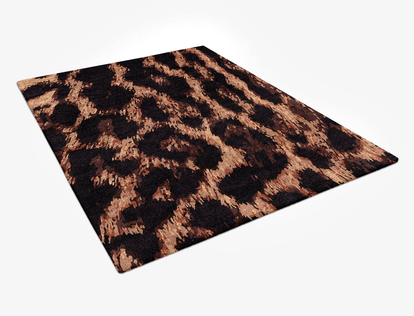 Hunting Leopard Animal Prints Rectangle Hand Tufted Bamboo Silk Custom Rug by Rug Artisan