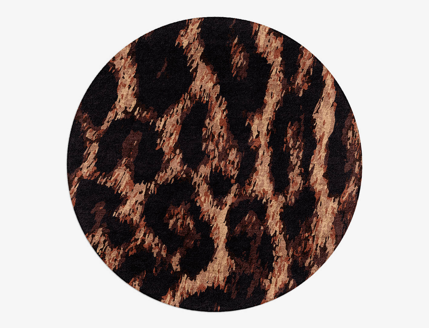 Hunting Leopard Animal Prints Round Hand Tufted Bamboo Silk Custom Rug by Rug Artisan