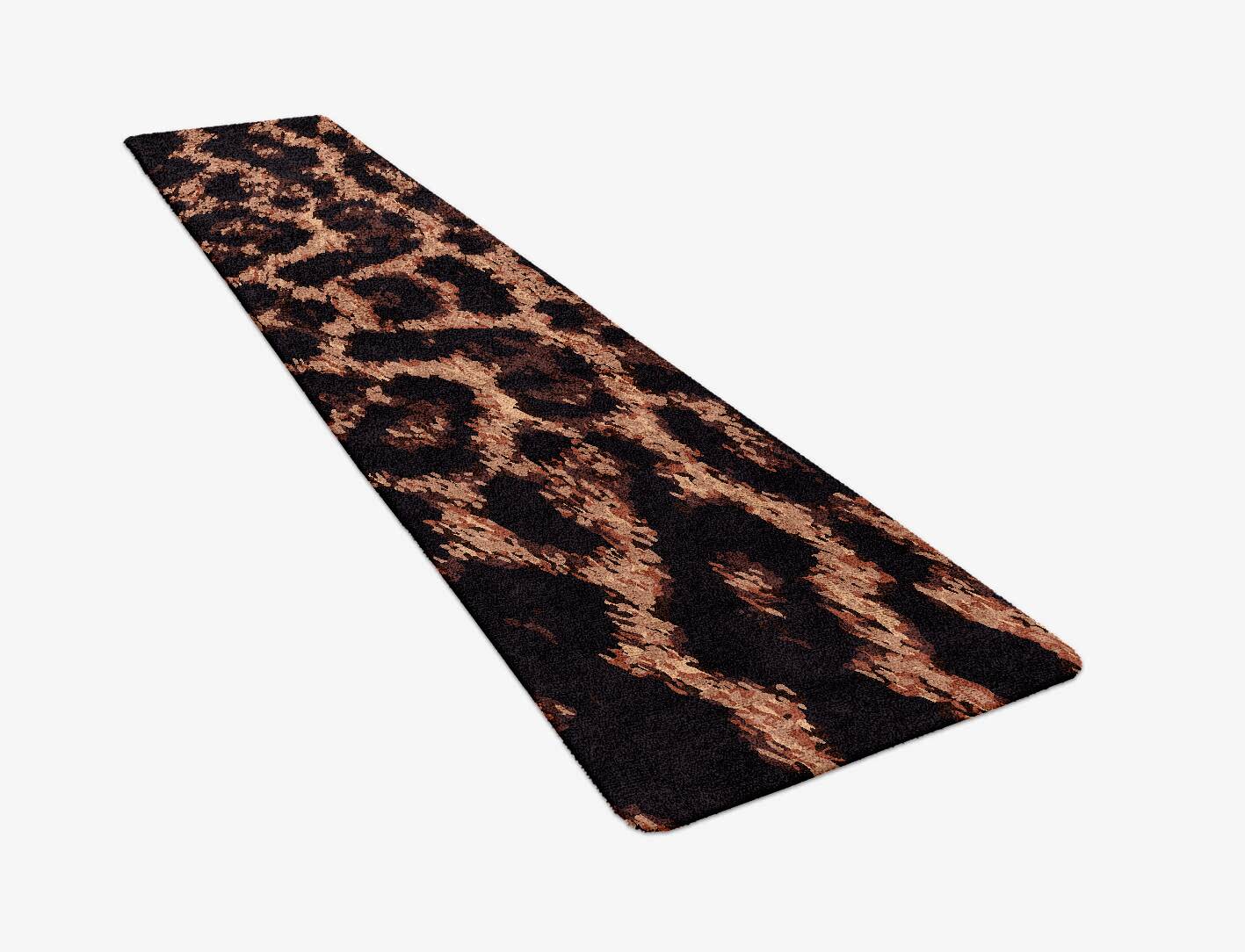 Hunting Leopard Animal Prints Runner Hand Tufted Bamboo Silk Custom Rug by Rug Artisan