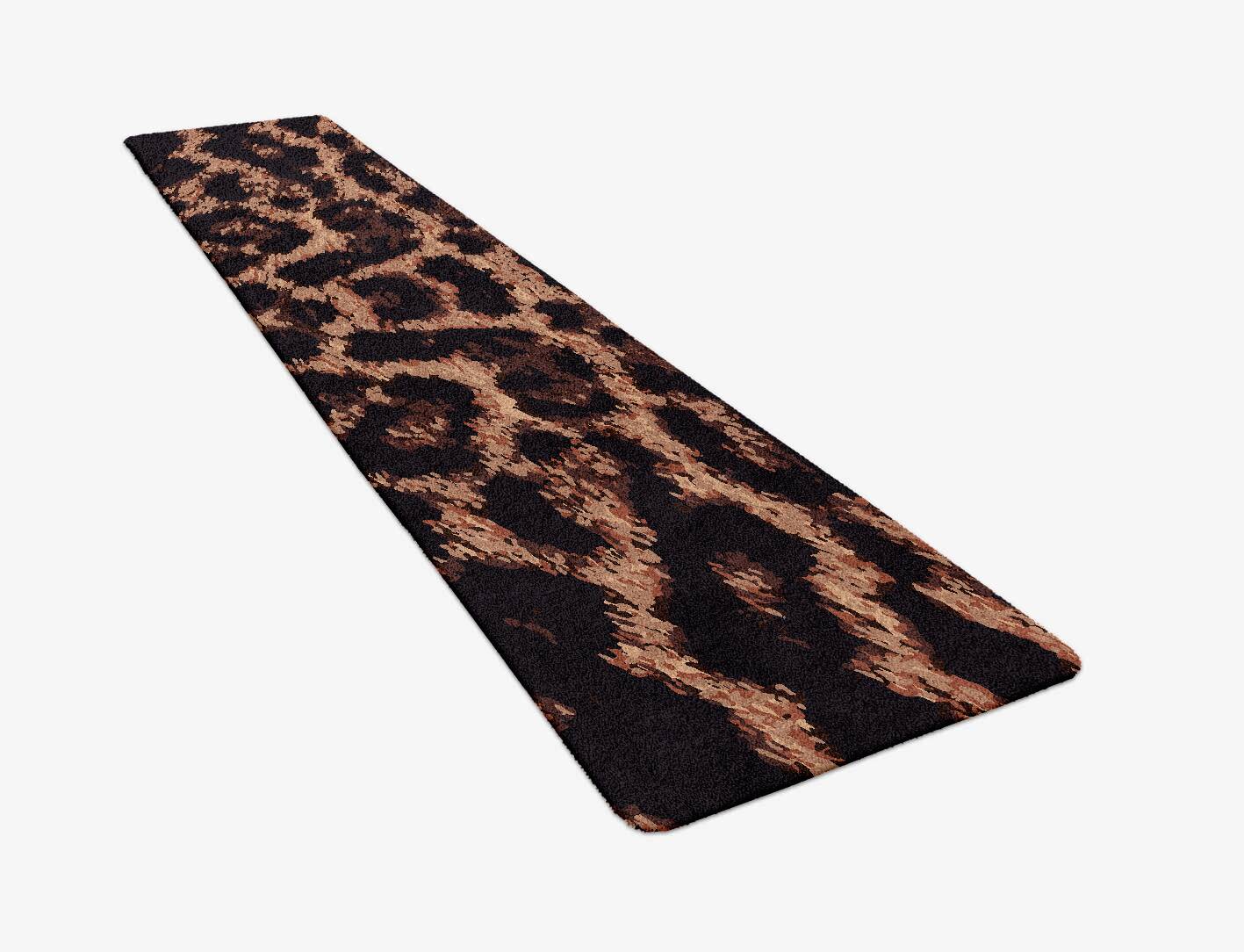 Hunting Leopard Animal Prints Runner Hand Tufted Pure Wool Custom Rug by Rug Artisan