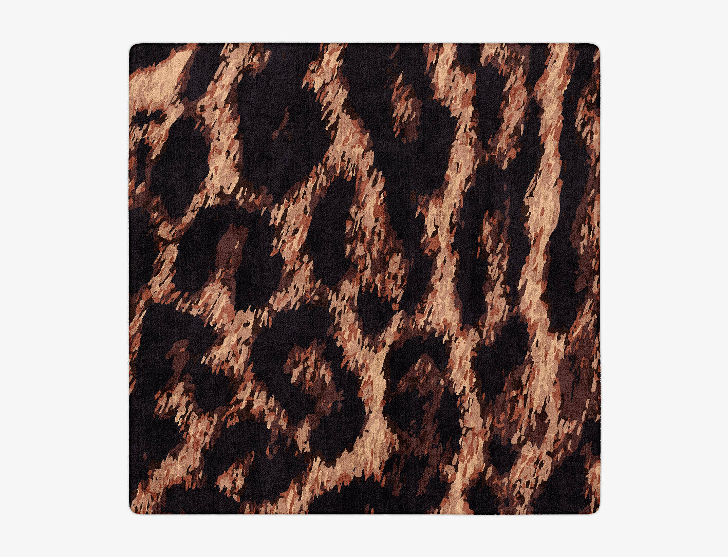 Hunting Leopard Animal Prints Square Hand Tufted Bamboo Silk Custom Rug by Rug Artisan