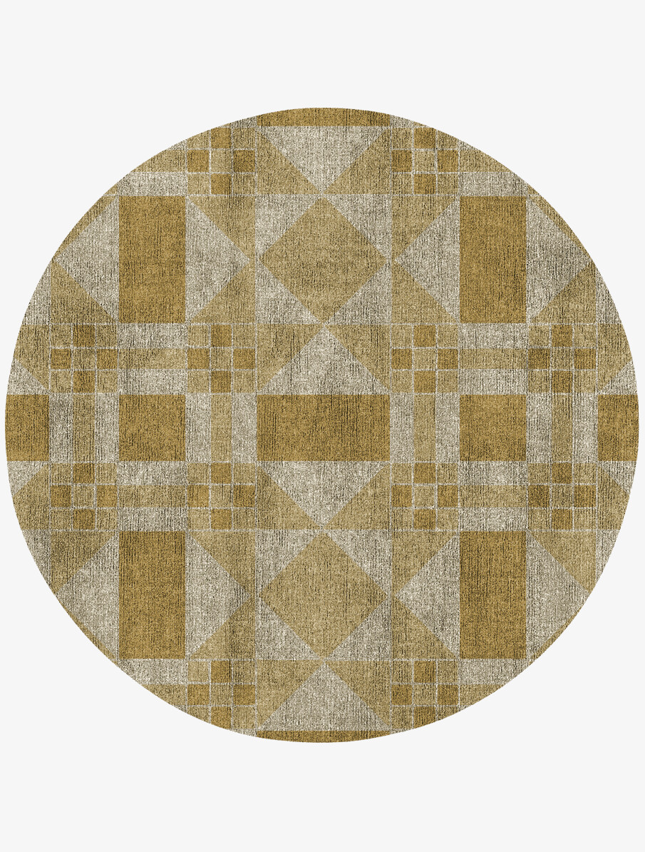 Huron Minimalist Round Flatweave Bamboo Silk Custom Rug by Rug Artisan