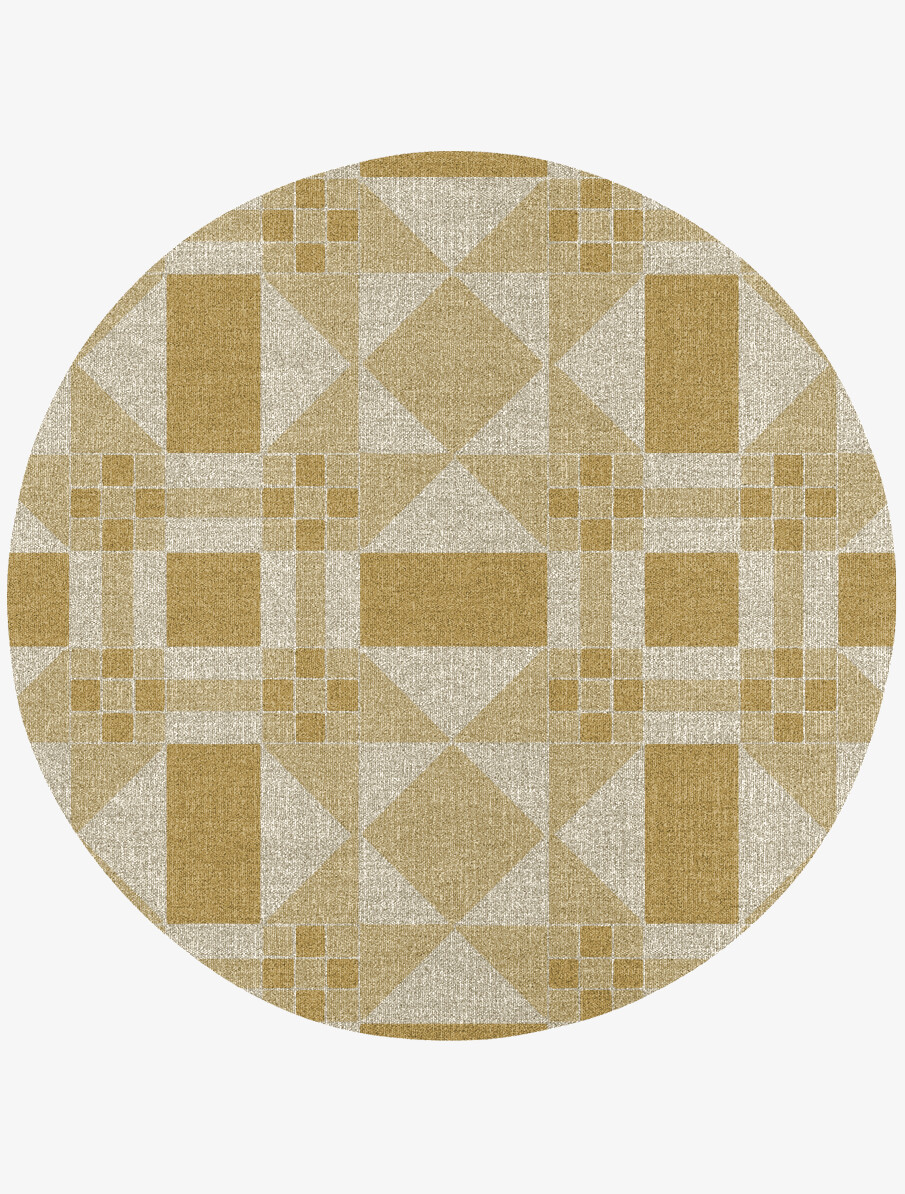 Huron Minimalist Round Flatweave New Zealand Wool Custom Rug by Rug Artisan