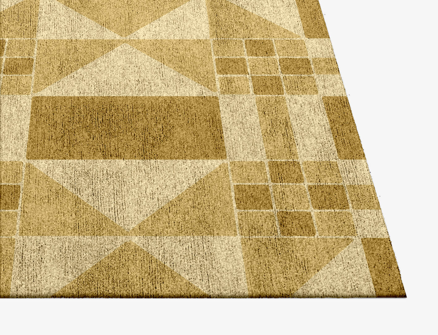 Huron Minimalist Square Hand Knotted Bamboo Silk Custom Rug by Rug Artisan