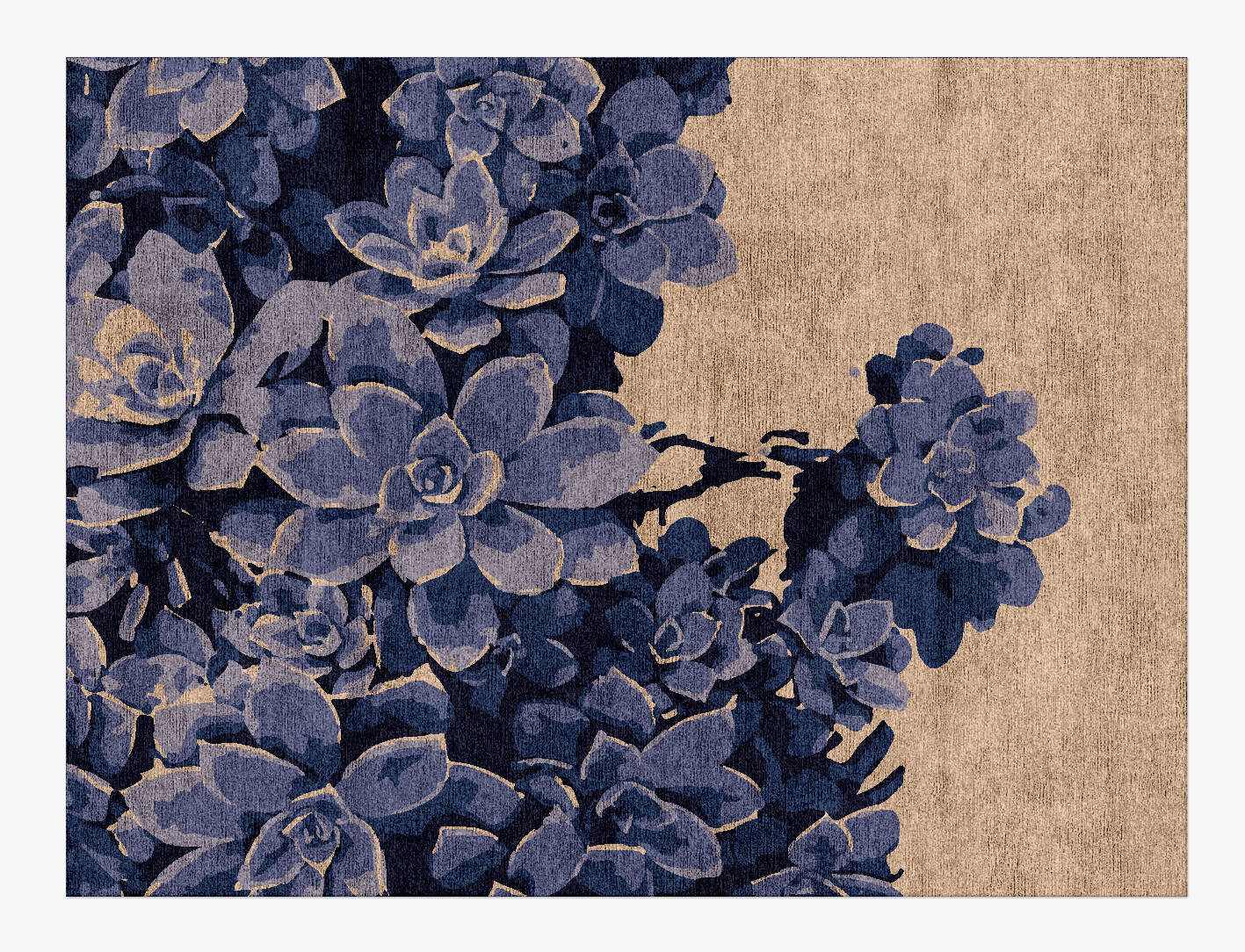 Hydrangea Floral Rectangle Hand Knotted Bamboo Silk Custom Rug by Rug Artisan