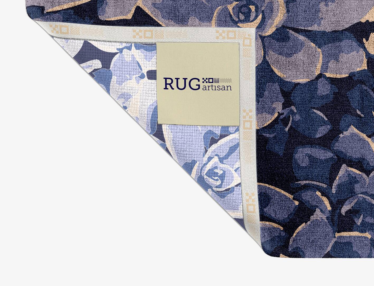 Hydrangea Floral Rectangle Hand Knotted Bamboo Silk Custom Rug by Rug Artisan
