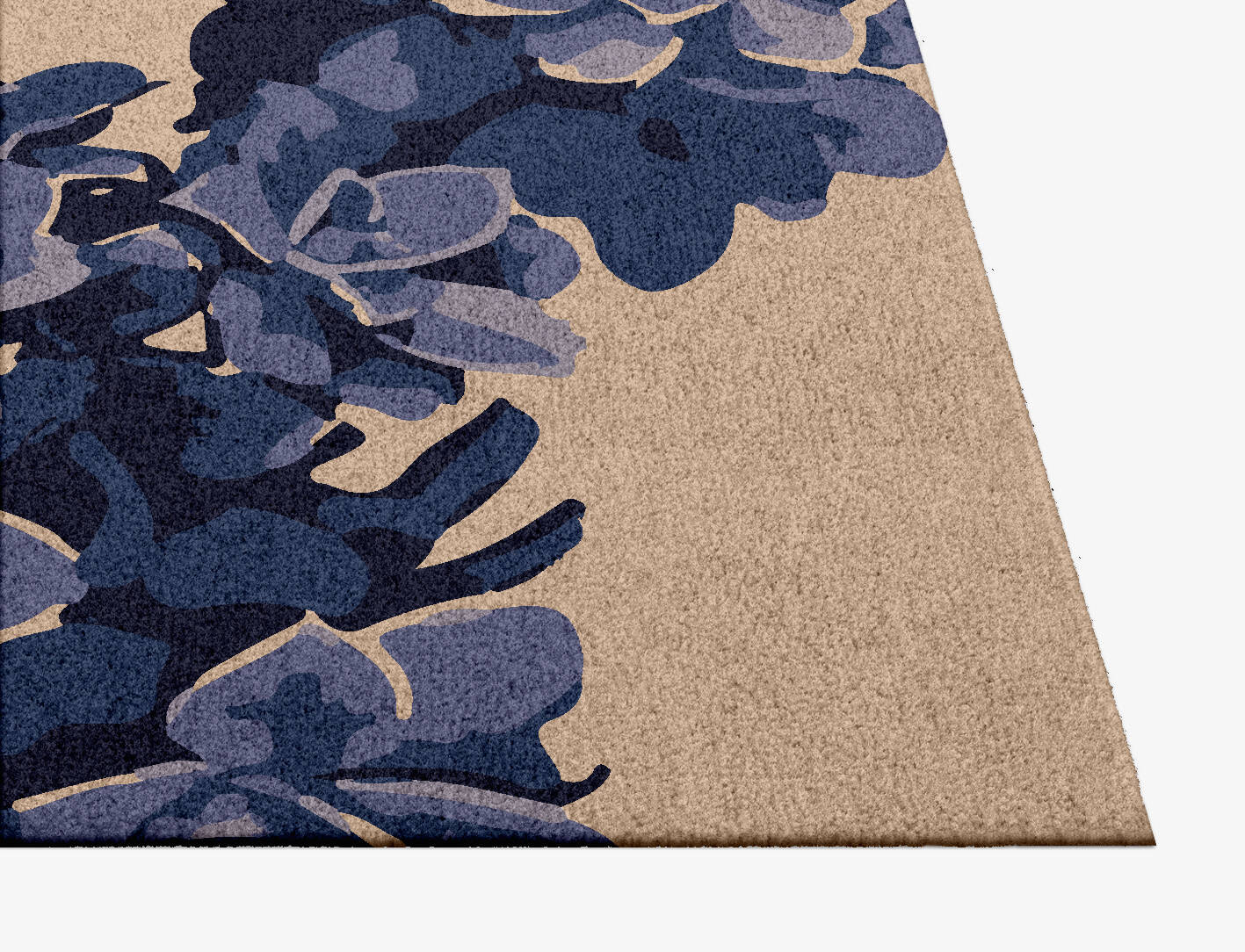 Hydrangea Floral Square Hand Knotted Tibetan Wool Custom Rug by Rug Artisan