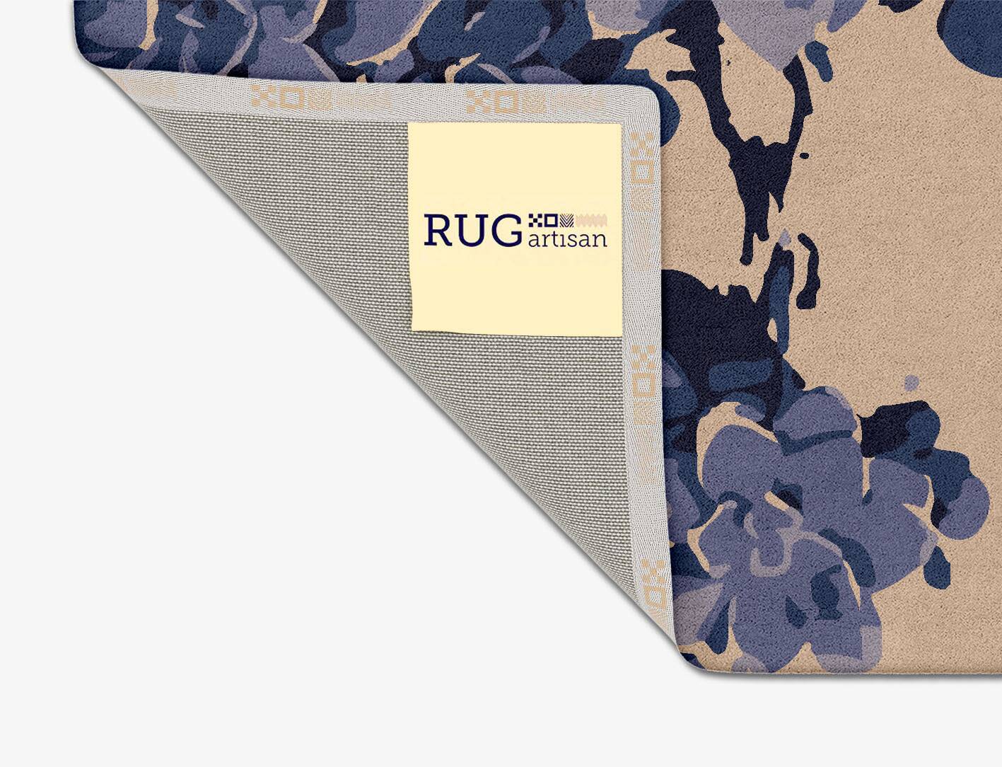Hydrangea Floral Square Hand Tufted Pure Wool Custom Rug by Rug Artisan