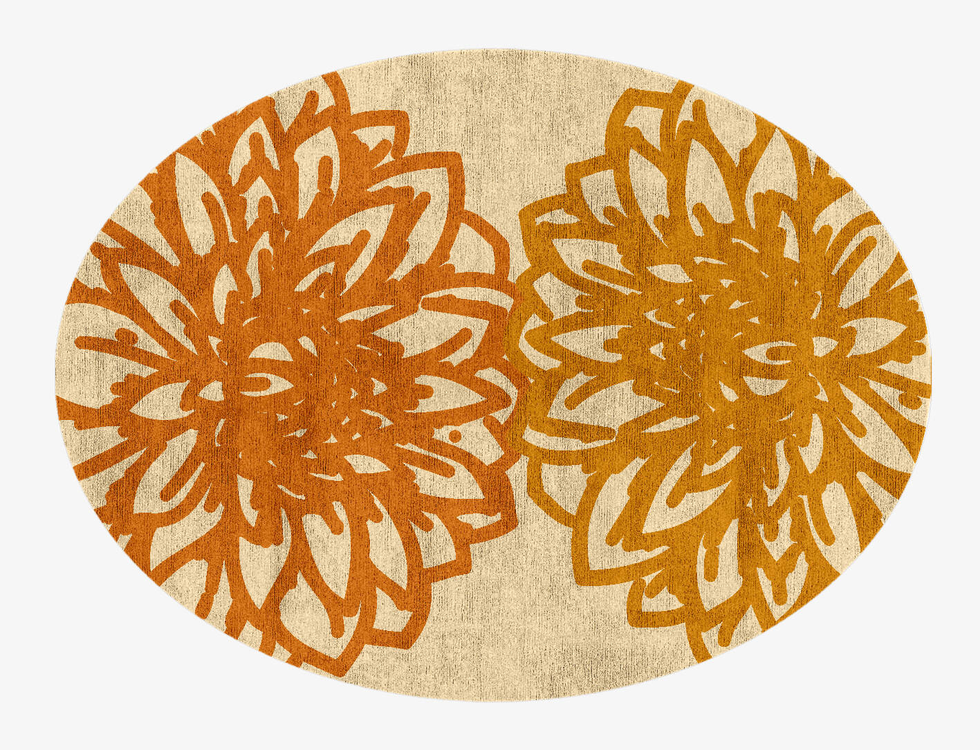 Hygge Floral Oval Hand Knotted Bamboo Silk Custom Rug by Rug Artisan