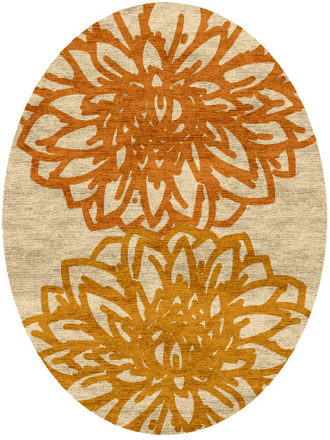 Hygge Floral Oval Hand Knotted Bamboo Silk Custom Rug by Rug Artisan