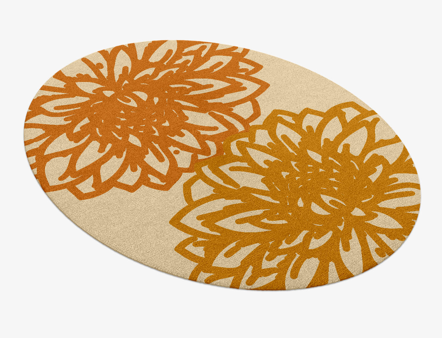 Hygge Floral Oval Hand Knotted Tibetan Wool Custom Rug by Rug Artisan