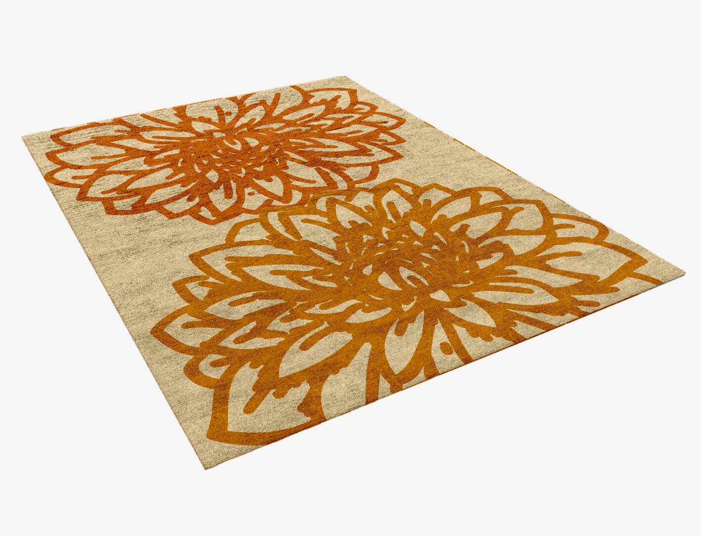 Hygge Floral Rectangle Hand Knotted Bamboo Silk Custom Rug by Rug Artisan