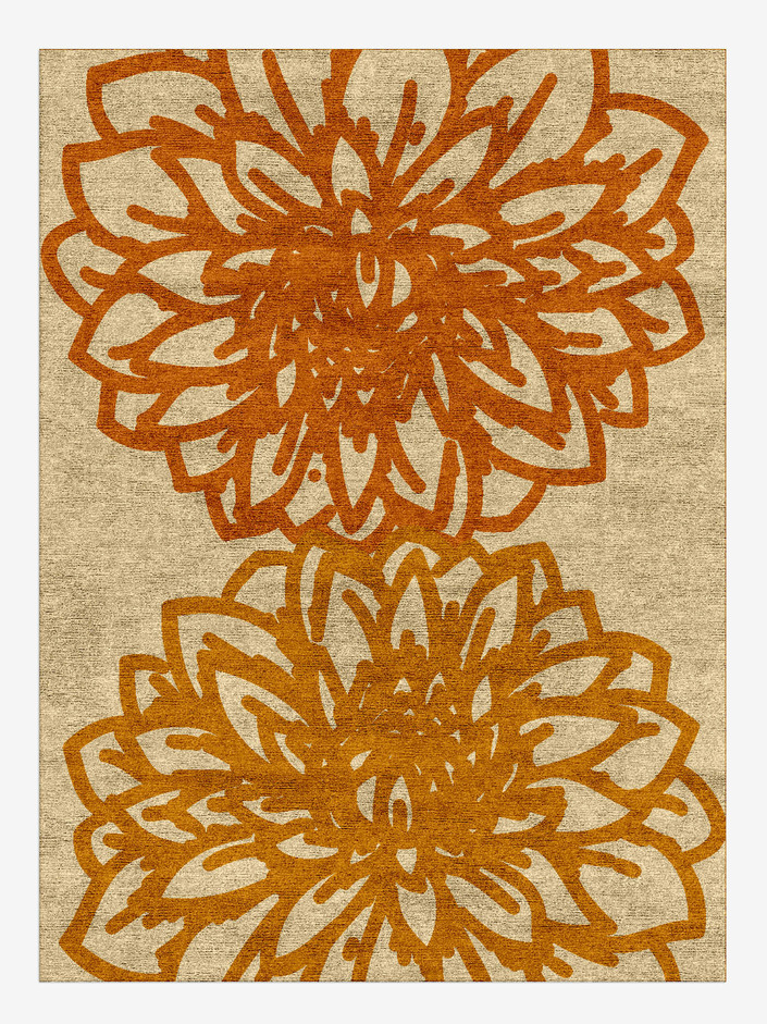 Hygge Floral Rectangle Hand Knotted Bamboo Silk Custom Rug by Rug Artisan